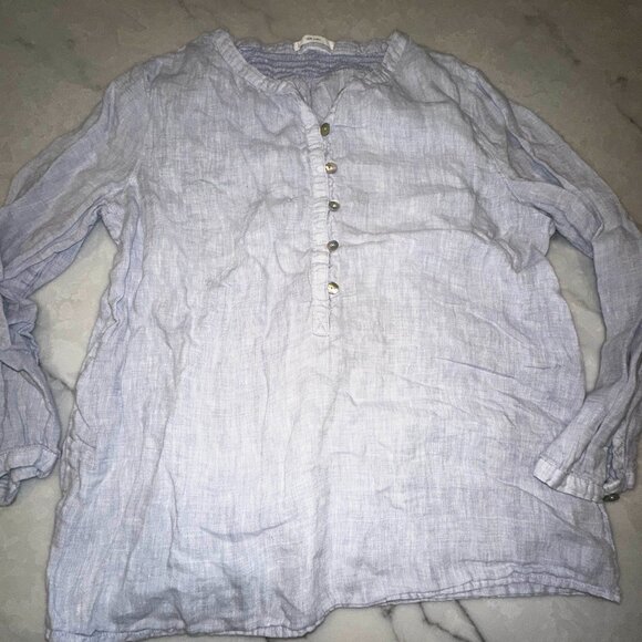 Linen lavender button-down shirt - Picture 1 of 4